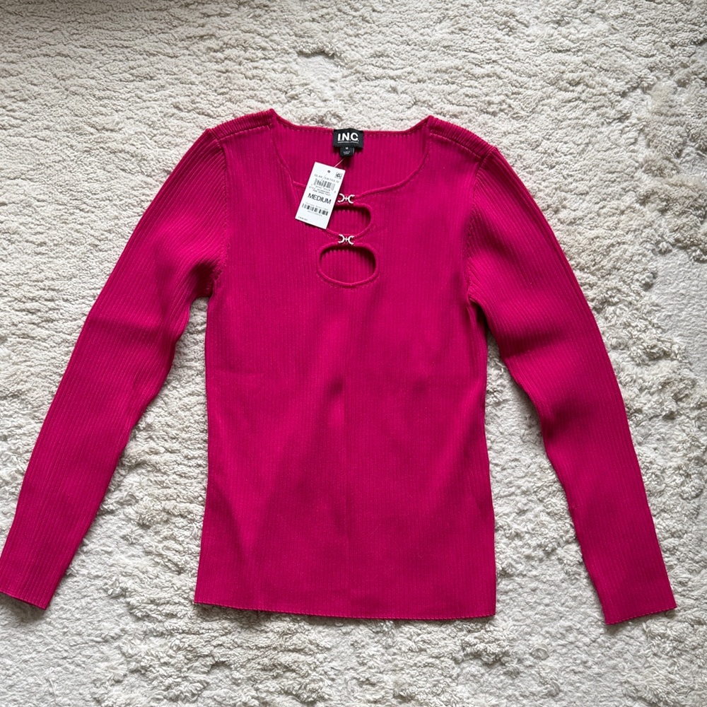 NWT INC International Concepts Fuchsia Long Sleeve Top